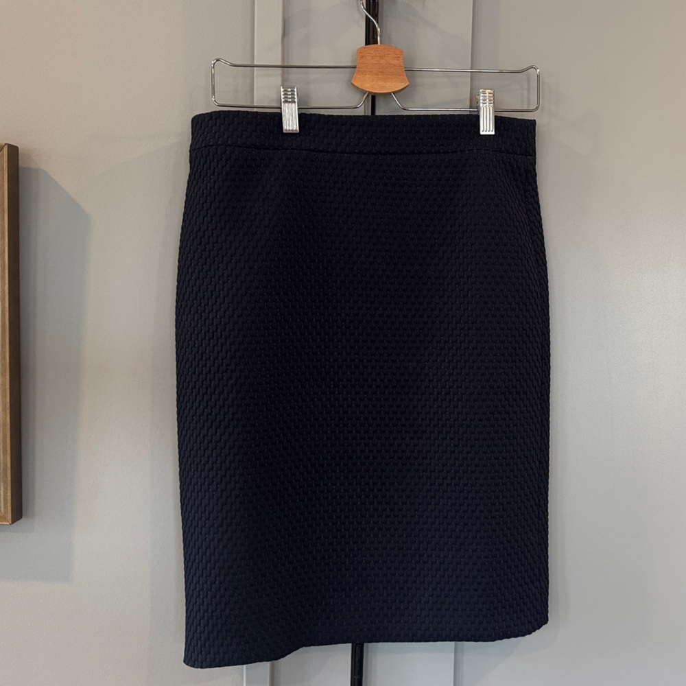 J. Crew Navy Textured Pencil Skirt